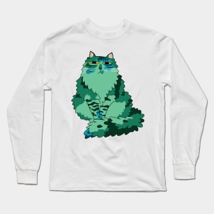 Green Calico Cat Long Sleeve T-Shirt